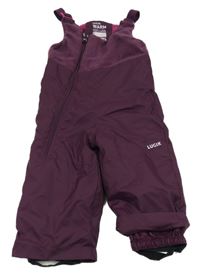 Švestkové fleecovo/šusťákové laclové funkční oteplovačky Decathlon