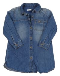 Modré riflové košilové lehké šaty Next