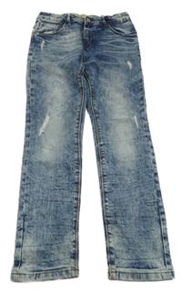 Modré teplákové skinny rifle s prošoupáním Denim Co.