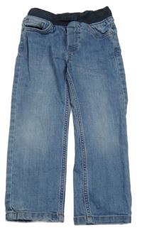 Modré rifle s úpletovým pasem Vertbaudet