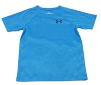 Modré kostkované sportovní tričko s logem Under Armour
