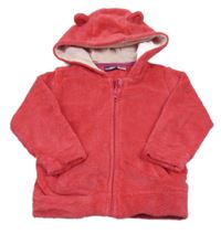 Fuchsiová plyšová prepínaci mikina s kapucňou Lupilu