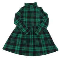 Čierno-zelené kockované šaty s rolákom Shein