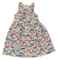 Bielo-farebné šaty s motýlikmi H&M