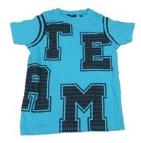 Modré tričko s písmeny Blue Seven