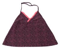 Čierno-neónově ružový plavkový top so srdiečkami H&M