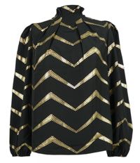 Dámska čierno-zlatá vzorovaná blúzka zn. Shein