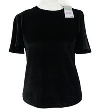 Nové - Dámske čierne zamatové tričko Primark
