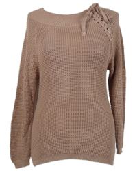 Dámský pudrový svetr se šněrováním Lascana 