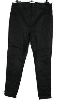 Dámske čierne koženkové skinny nohavice New Look