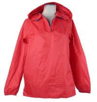 Dámská červená šusťáková nepromokavá bunda s kapucí Quechua 