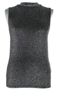 Dámský černo-stříbrný společenský nařasený top Sinsay