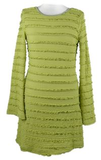 Dámske limetkové šaty s volánikmi Shein