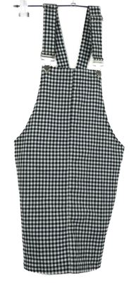 Dámske čierno-biele kockované na traké plátenné šaty