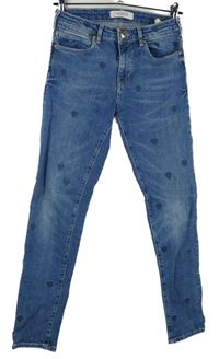 Dámské světlemodré srdíčkované skinny rifle Schotch&Soda vel. 25/32