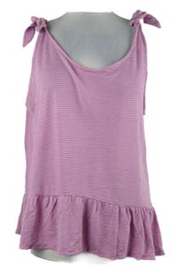 Dámský fuchsiovo-bílý proužkovaný peplum top George 