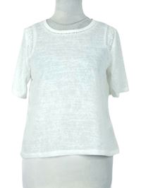 Dámske biele průsvitné tričko s čipkou H&M