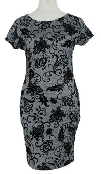 Dámske stříbrno-čierne vzorované šaty Boohoo