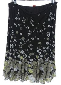 Dámska hnědá-khaki kvetovaná tylová sukňa S. Oliver