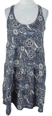 Dámske modro-hnedé vzorované šaty H&M