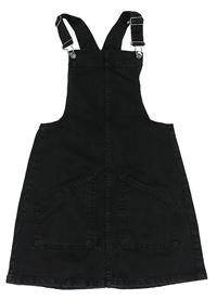 Černé riflové laclové šaty s kapsami Denim