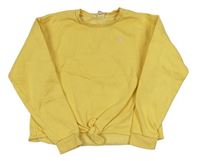 Žltá crop mikina so srdiečkom H&M