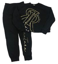 2set- černá crop mikina s logem+ tepláky River Island