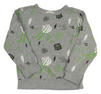 Sivá mikina s obrázkami H&M