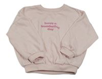 Svetloružová oversize mikina s nápisom Matalan