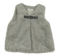 Sivá kožušinová zateplená vesta