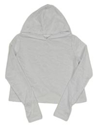 Biele army crop tričko s kapucňou Shein