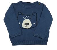 Tmavomodrý sveter s medvěďom Next