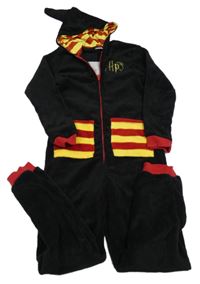 Čierna chlpatá kombinéza s kapucí- Harry Potter