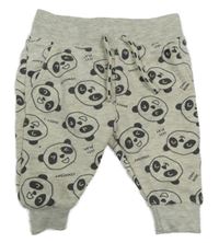 Svetlosivé melírované tepláky s pandami Primark