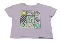 Fialové tričko s potlačou TU