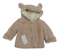 Nové - Svetloružová zateplená prepínaci mikina s kapucňou s uškami Matalan