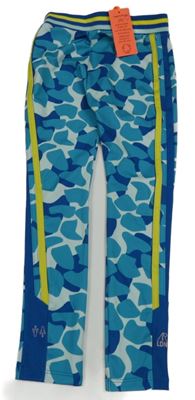 Nové - Modro petrolejové vzorované sportovní legíny 