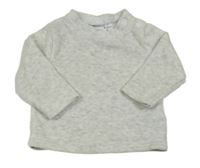 Svetlosivá melírovaná zamatová mikina