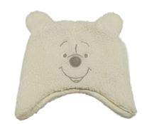 Bílá huňatá čepice s medvídkem Pú Disney