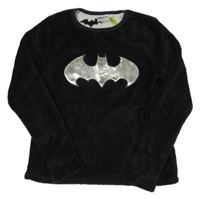 Čierna chlpatá mikina s Batmanem