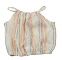 Bielo-farebný pruhovaný crop top Primark