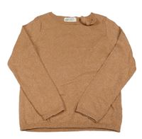 Hnedý trblietavý sveter s mašlou H&M