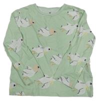 Mintové tričko s vtáčky H&M