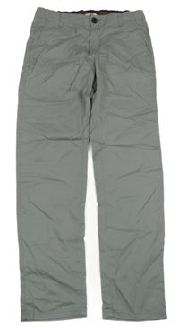 Sivé plátenné nohavice H&M