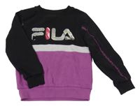 Černo-fialová mikina s flitry fila