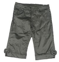 Khaki saténové capri kalhoty H&M