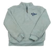 Světlemodrá chlupatá mikina se stojáčkem Nike