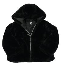 Černá kožešinová podšitá bunda s kapucí V by Very