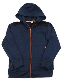 Tmavomodrá športová funkčná prepínaci mikina s kapucňou Yigga