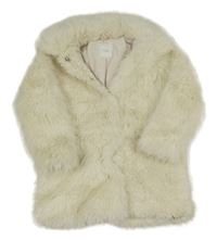 Smetanový huňato/kožešinový podšitý kabát Next